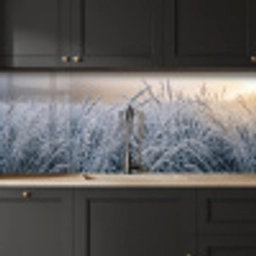 Rijp - Gras - Kristallen - Winter - Minimalistisch keuken achterwand 2 middel -sfeer1