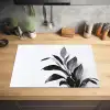 Plant - Bladeren - Minimalistisch - Zwart Inductie beschermer vinyl 3mm klein -sfeer5