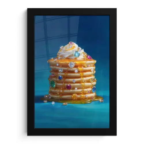 Pannenkoeken - Steentjes - Glitter - Slagroom fotolijst zwart zonder passe partout klein -3d