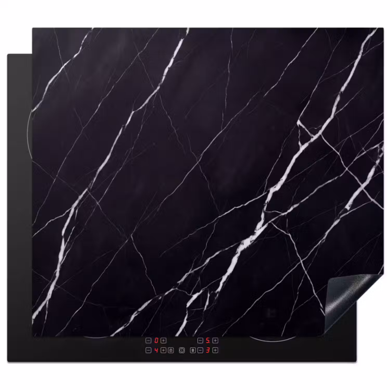 Inductie beschermer - Marmer - Patroon - Abstract - Modern - Zwart