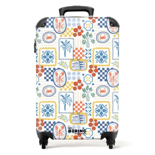Zomer strand print kleurrijk NBS - Handbagage koffer - Kinderen Unisex middel -productfoto_recht