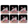 Astronaut - Flamingo - Zwemband - Roze onderzetter kurk middel -3d