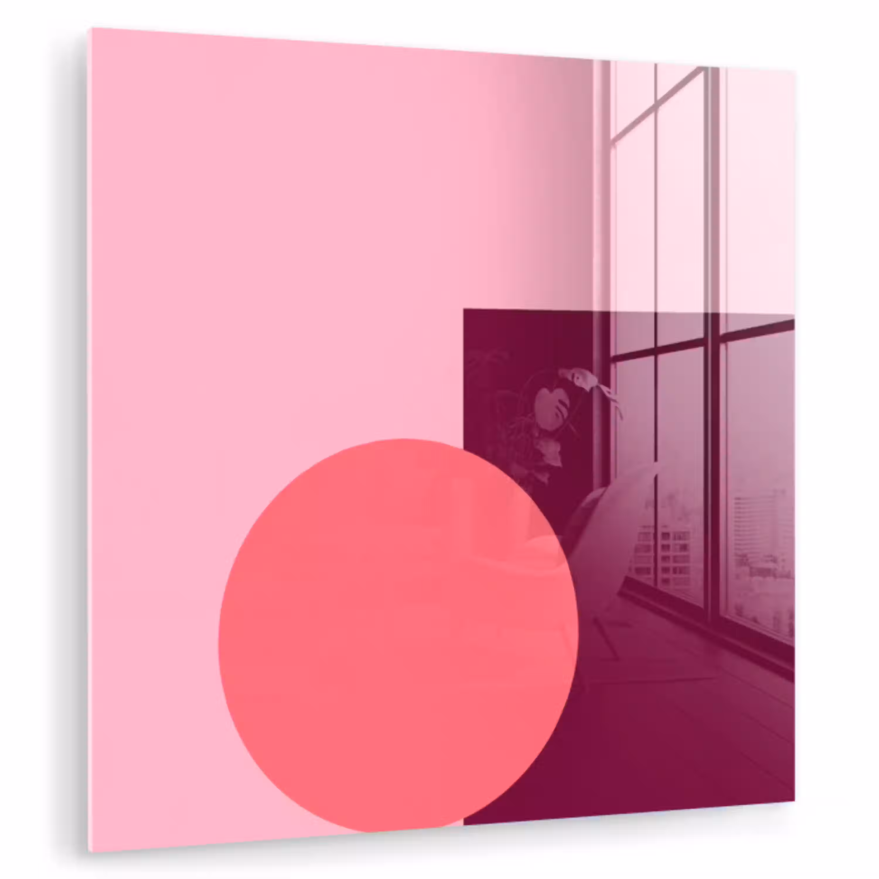 Abstract - Vormen - Roze - Modern - Design plexiglas 5mm klein -zzzproduct_nieuw