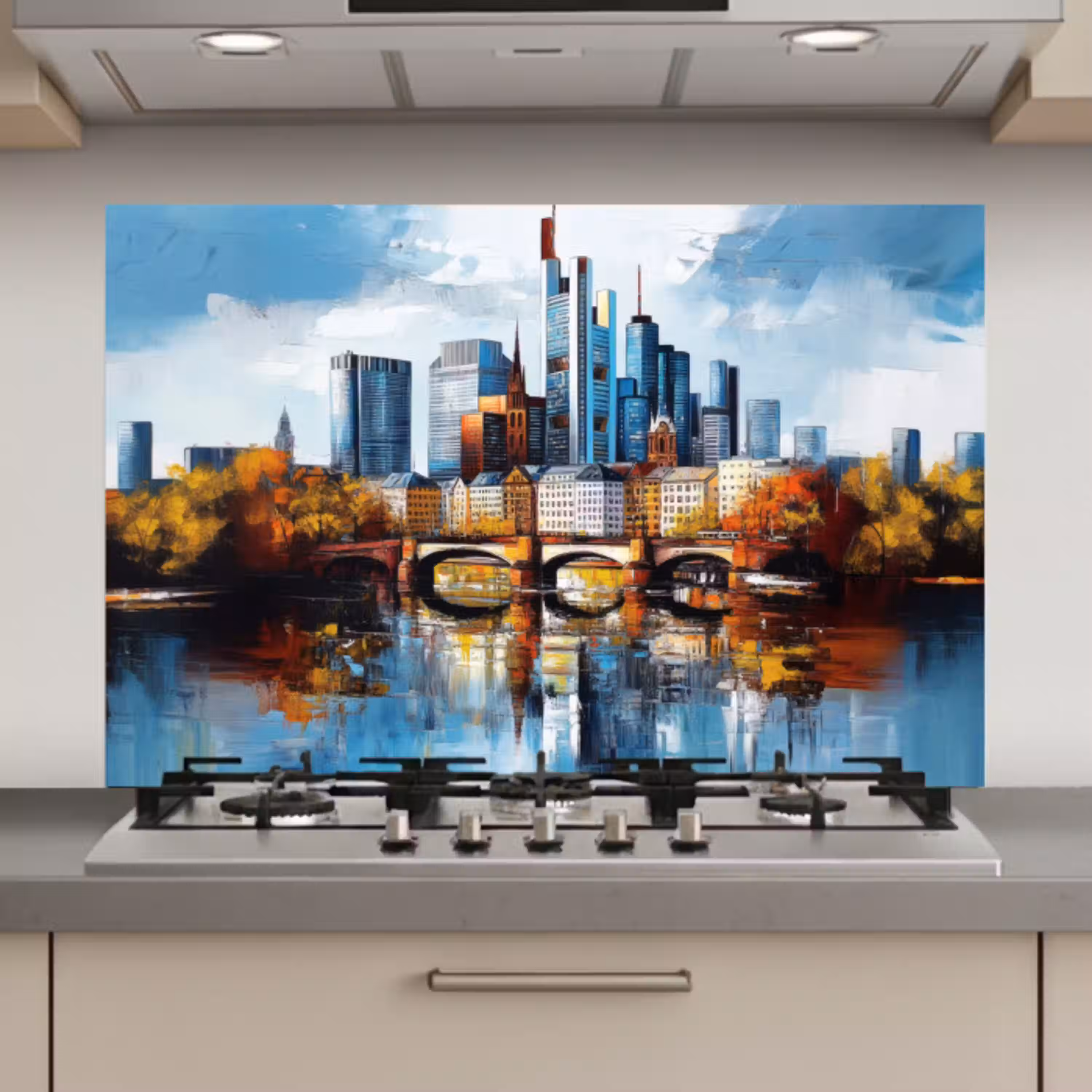 Bomen Frankfurt- Stad - Skyline - Brug keuken achterwand spatscherm klein -3d_website