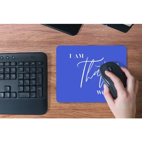 Blauw - I am that woman - Sierlijk - Minimalistisch muismat rubber klein -toetsenbord