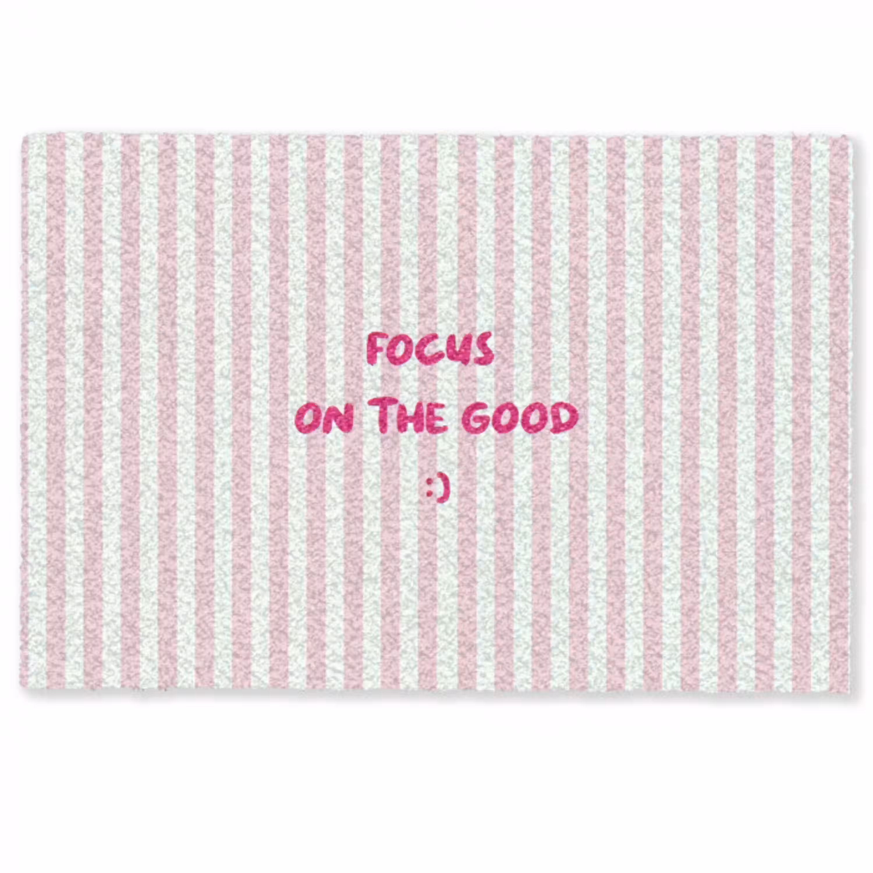 Focus on the good - Strepen - Roze - Smiley Deurmat klein -zkaufland3d