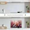 Klaprozen - Roze - Bloemen - Botanisch - Kunst keuken achterwand spatscherm klein -voor_na_NL