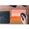 Zon - Abstract - Landschap - Oranje muismat rubber klein -toetsenbord