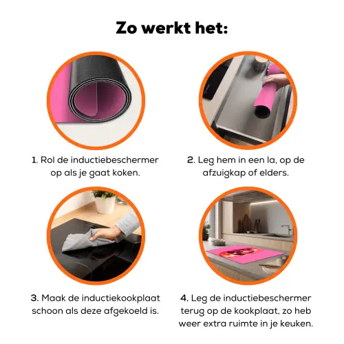 Felroze - Tanden - Schedel Inductie beschermer vinyl 3mm klein -zzzzzzz-td-werking