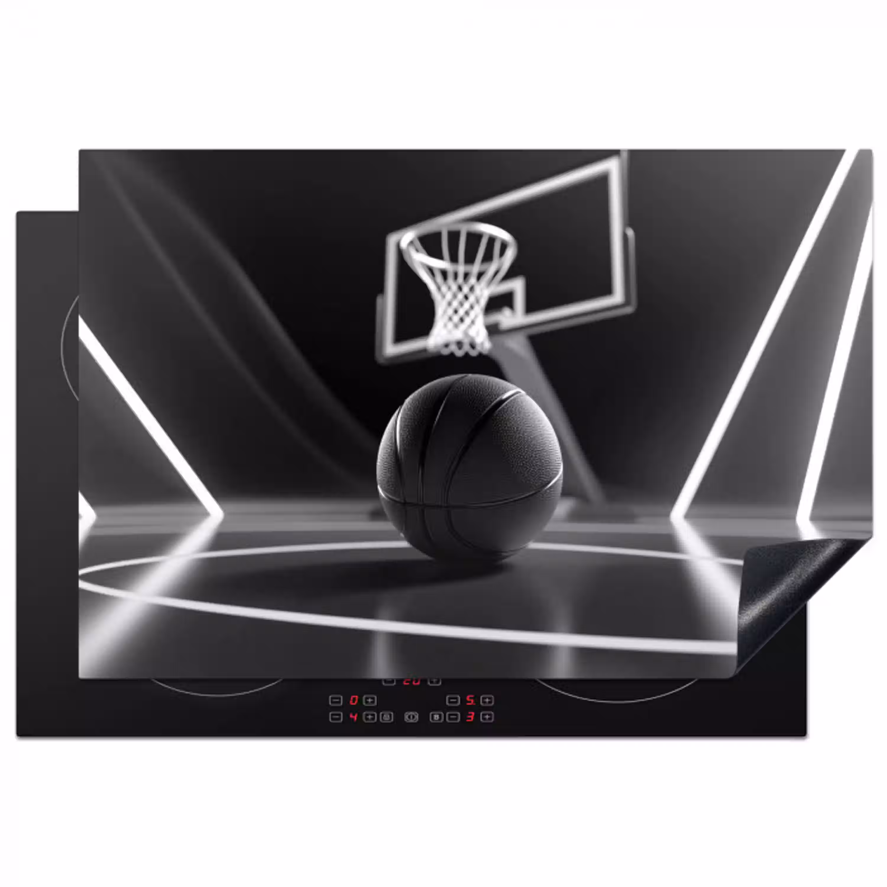 Basketbal - Basketbalveld - Lichtlijnen Inductie beschermer vinyl 3mm klein -3d