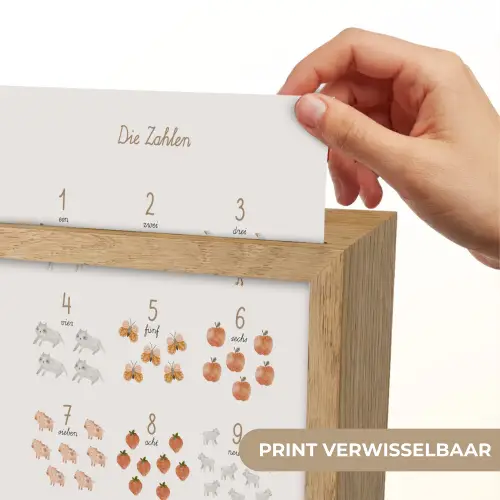 Educatief - Leren tellen - Beige - 1-10 - Boerderij Light Box met kabel (Wandlamp kind) klein -USP_websiteprintNL