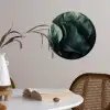 Groen - Bladeren - Glad - Nerven Wandcirkel behangsticker klein -sfeer3