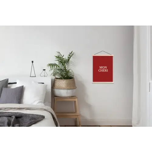 Rood - Frans - Quotes textielposter latten blank klein -woonkamer