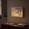 Zebra's - Savannelandschap - Gras Light Box met batterij (Wandlamp) middel -sfeer1