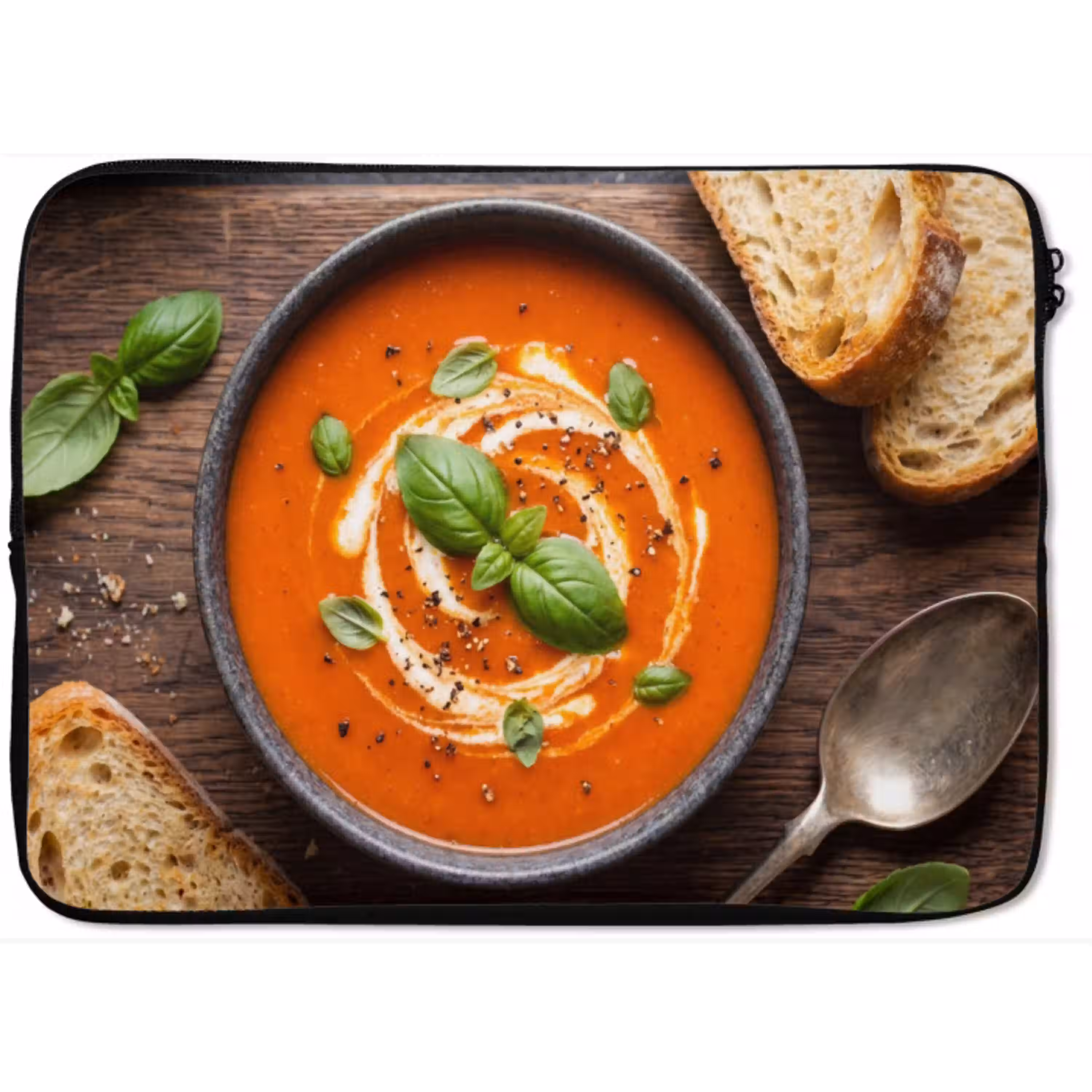 Eten - Soep - Basilicum - Rustiek - Rood laptophoes neopreen klein -zkaufland3dotto