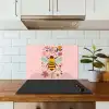 Bij - Geel - Bloemen - Kleurrijk keuken achterwand spatscherm klein -sfeer2