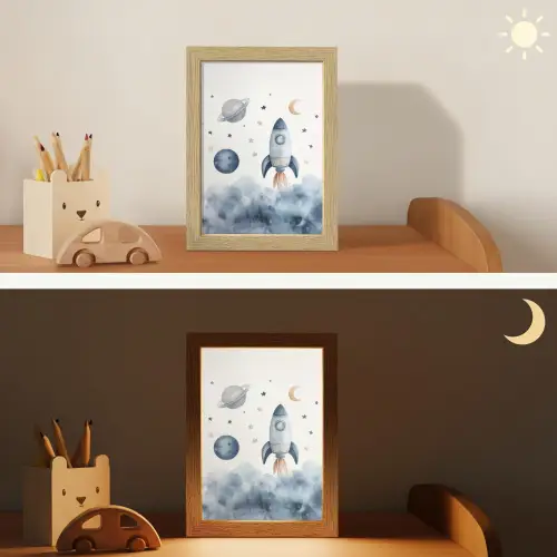 Waterverf - Planeten - Sterren - Raket Light Box met kabel klein -sfeer3_kind