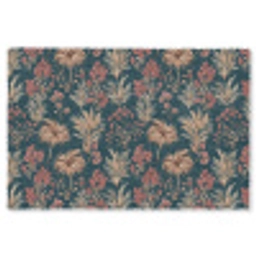Botanisch - Patroon - Blauw Vloerkleed Rechthoek klein 1091 -3d