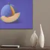 Meloen - Blauw - Oranje - Kunstzinnig PET vilt klein -sfeer6_closeup