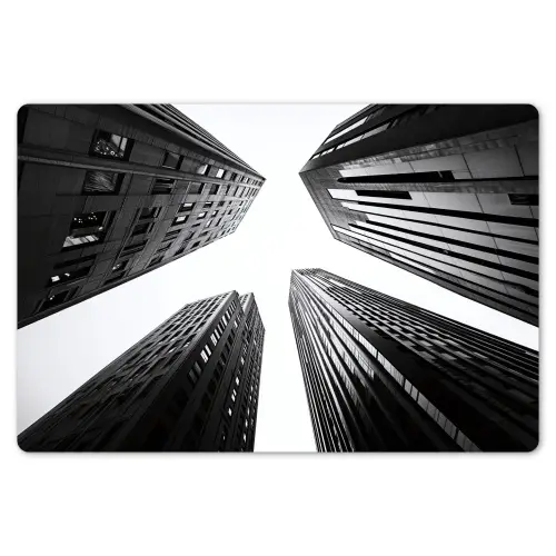 Gebouwen - Lucht - Zwart Placemat vinyl groot -zzsfeer1_Kitchenyeah-website
