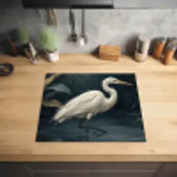 Reiger - Water - Natuur - Modern - Wit Inductie beschermer vinyl 3mm middel -sfeer5