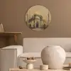 Goud - Abstracte penseelstreken - Moskee Akoestische PET Vilt - Rond klein -sfeer1