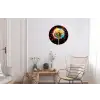 Paardenbloem - Graffiti - Kleurrijk - Bloemen - Natuur Wandcirkel aluminium klein -woonkamer