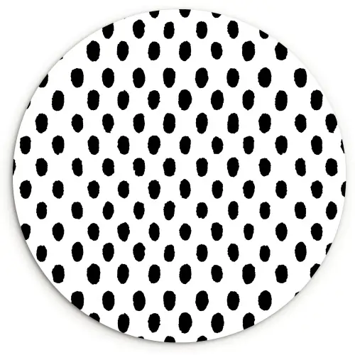 Ovaal - Stippen - Zwart - Wit Wandcirkel plexiglas klein 852 -3d