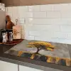 Boom - Bladeren - Goud - Abstract Inductie beschermer vinyl 3mm klein -sfeer3