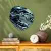 Marmer - Goud - Blauw - Glitter - Marmerlook - Abstract Wandcirkel Organisch Forex 3mm klein -sfeer2