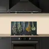 Kruidenkwartet aan een Donkere Wand keuken achterwand spatscherm klein -sfeer1