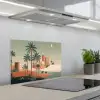 Nachtlandschap - Kamelen - Sterren - zandduinden keuken achterwand spatscherm klein -3d_schuin