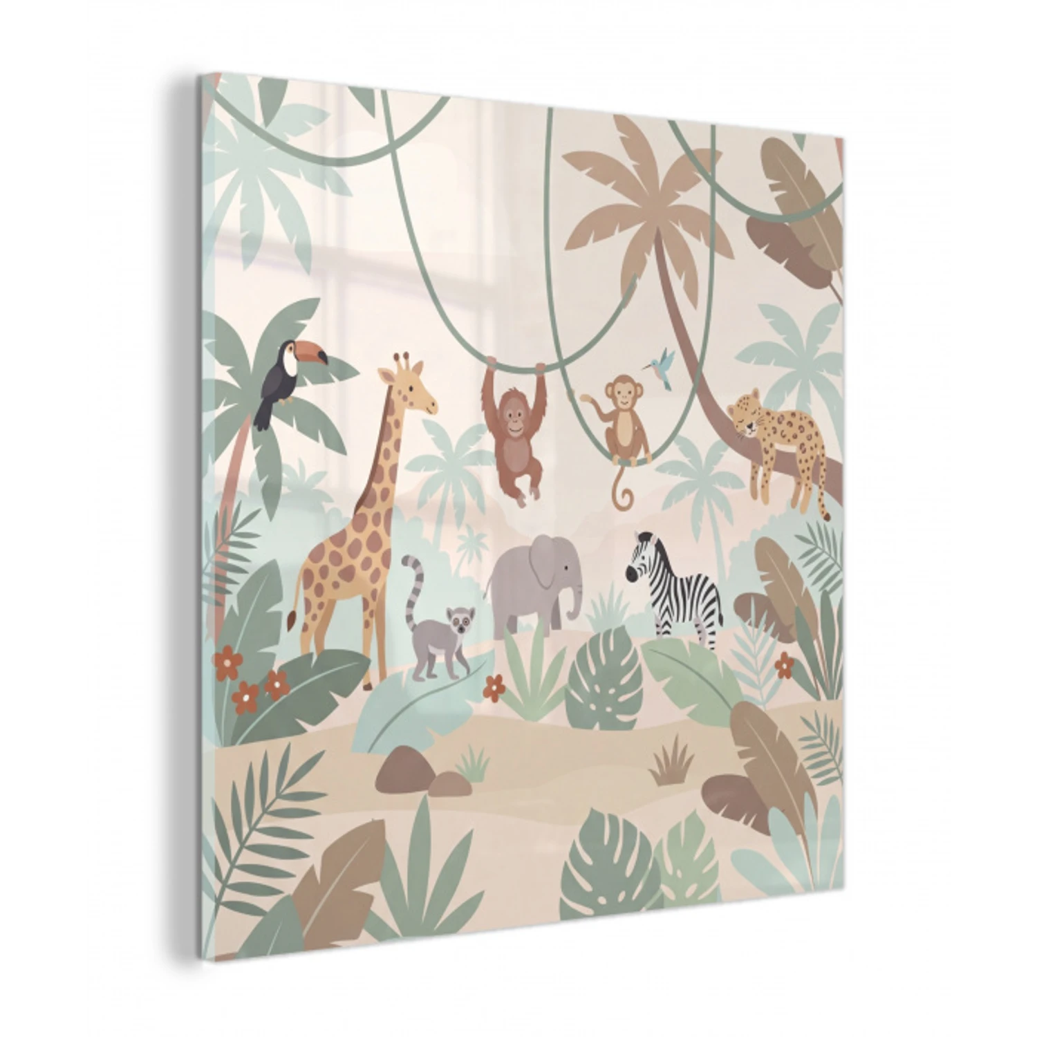 Jungle - Dieren - Groen plexiglas 5mm klein -z3d