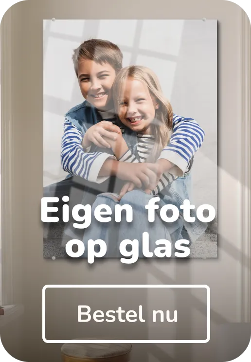 Eigen foto op glas