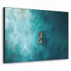 Bootje - Water - Blauw Textielframe zwart klein -3d