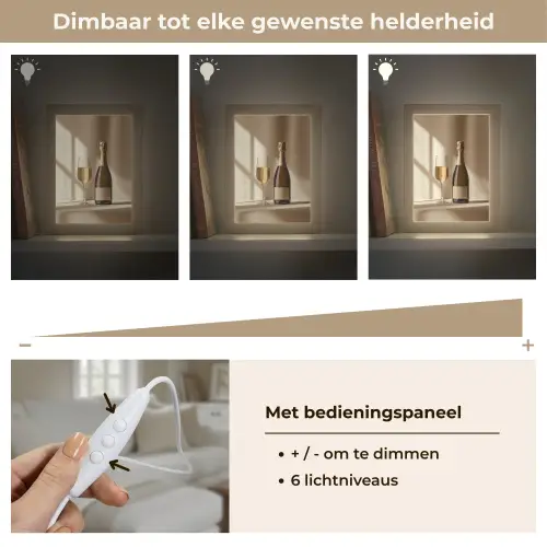 Champagne - Beige - Schaduw - Bubbels Light Box met kabel (Tafellamp) klein -USP_dimbaarNL
