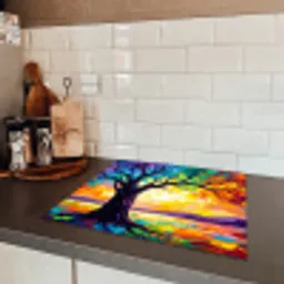 Boom - Landschap - Natuur - Abstract - Kleurrijk Inductie beschermer vinyl 3mm middel -sfeer3