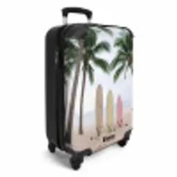 Surfboard - Palmbomen - Kleurrijk NBS - Handbagage koffer - Volwassenen Unisex middel -productfoto_3d