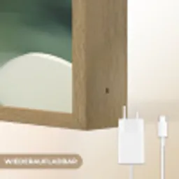 Golven - Abstract - Lichtgroen - Sierlijk Light Box met batterij (Wandlamp) middel -USP_websiteoplaadbaarDE