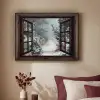 Bos - Winter - Bomen - Natuur - Pad - Doorkijk Textielframe zwart klein -sfeer1