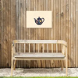 Theepot - Kleurrijk - Bloemen Tuinposter op houten frame 2 cm dik klein -sfeer4