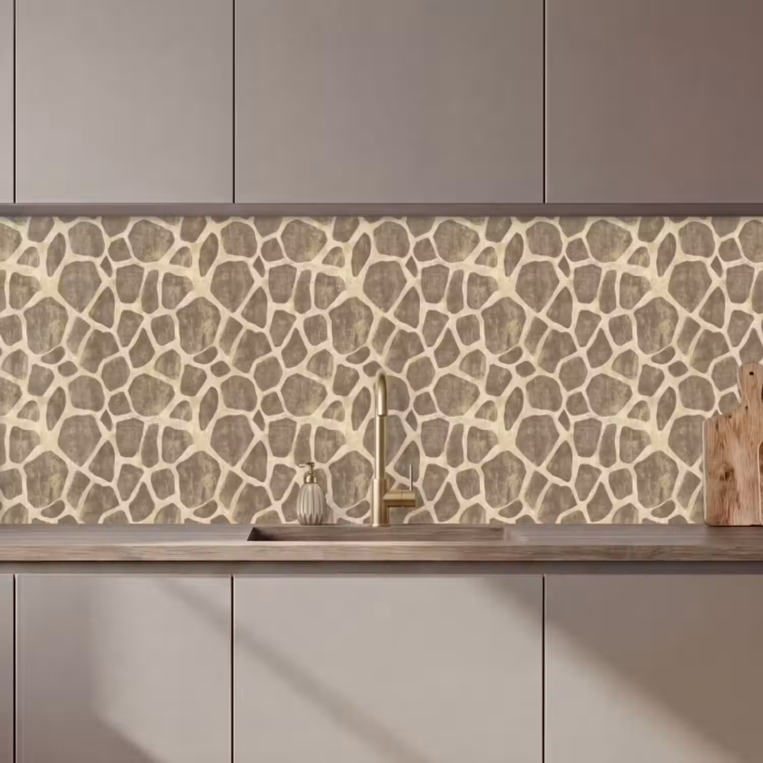 Küchenrückwand - Giraffe - Muster - Beige - Braun