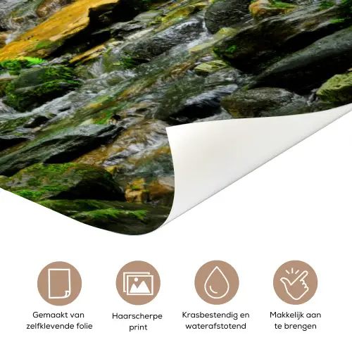 Jungle - Groen - Waterval - Natuur deurposter klein -closeup_NL