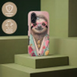 Luiaard - Bloemenprint - Bril - Roze Toughcase MagSafe Apple iPhone 17 klein -USP_PrintM_DE