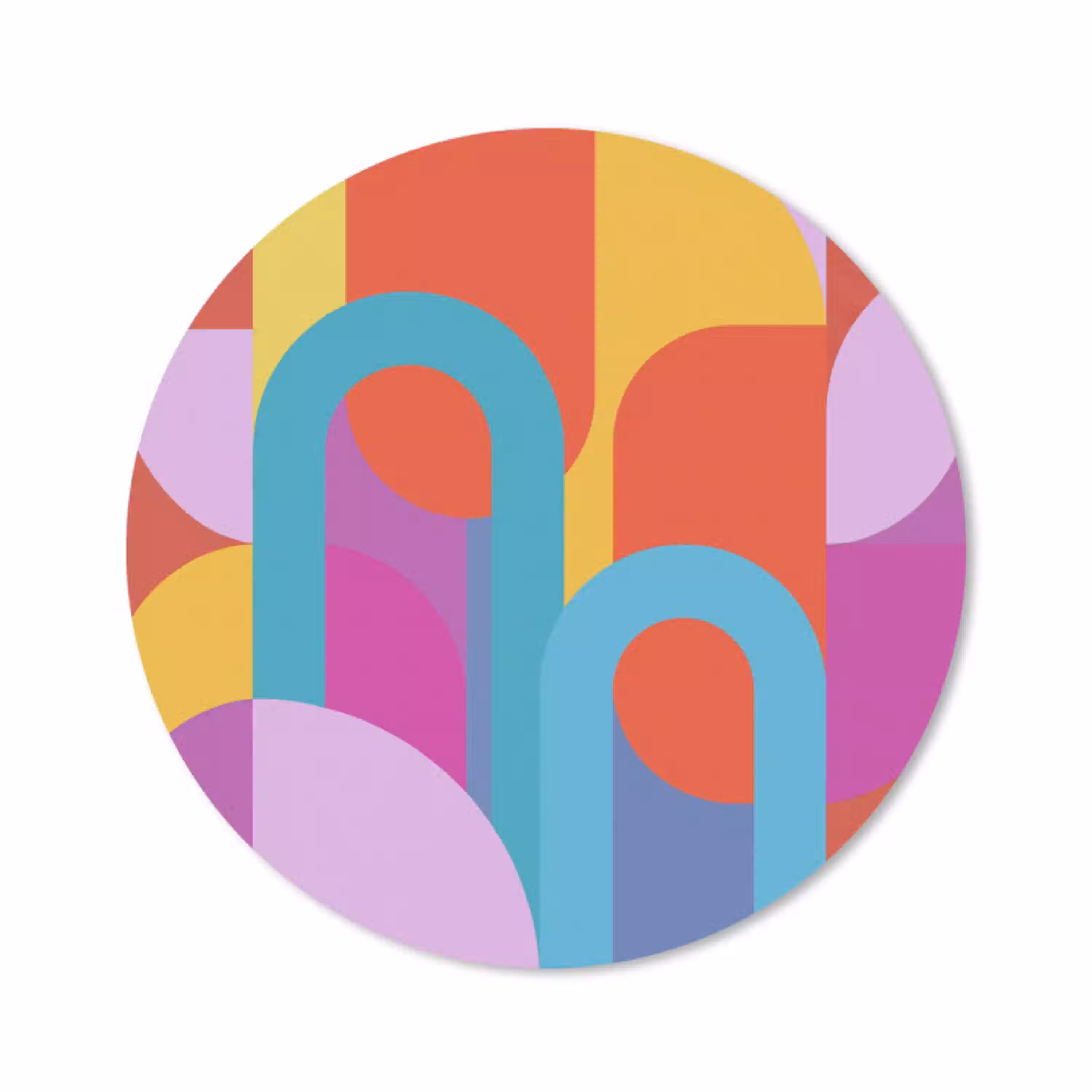 Abstract - Geometrie - Kleurrijk - Modern - Kunst Muismat rond klein -3d