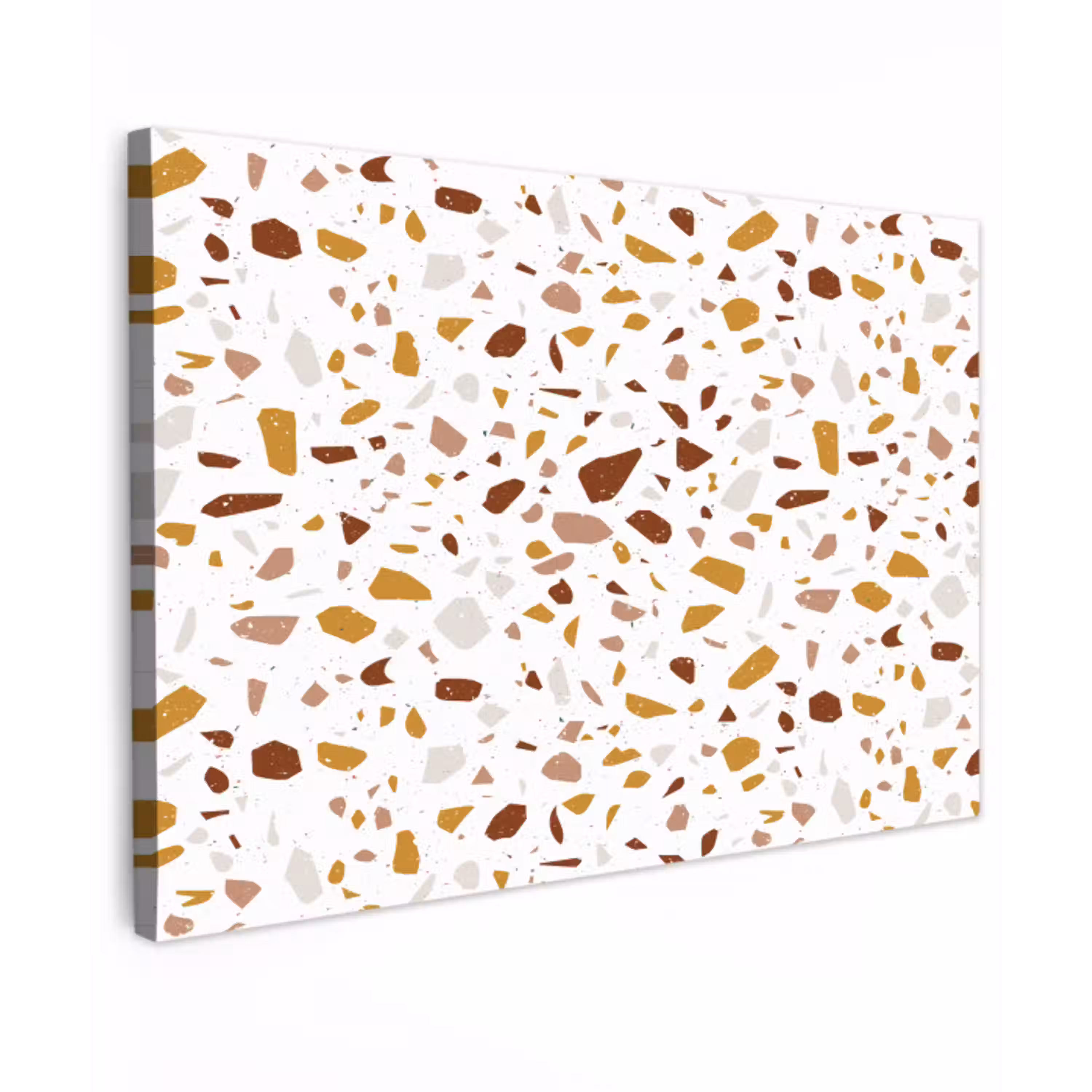 Terrazzo -  Patroon - Wit - Urban Tuinposter op houten frame 2 cm dik klein 845 -3d
