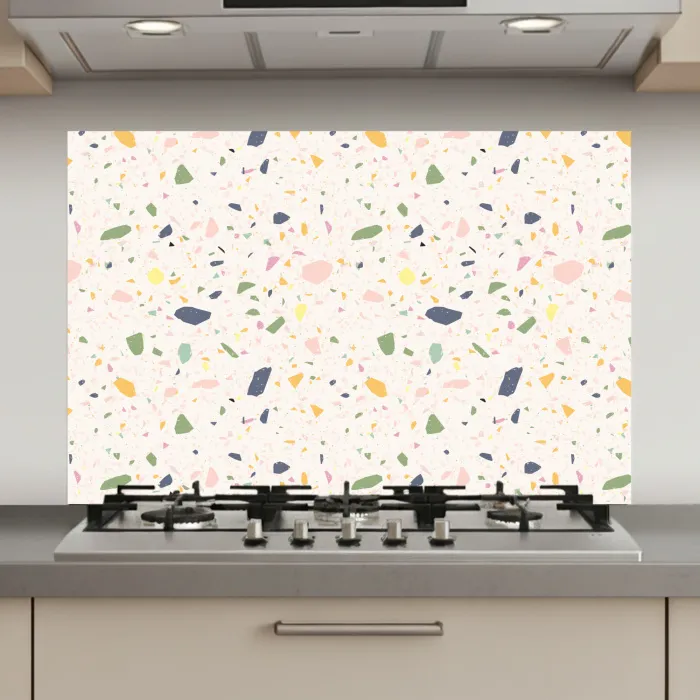 Terrazzo - Patroon - Kleurrijk  - Festival keuken achterwand spatscherm klein 900 -3d_website