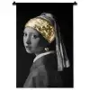 Meisje met de parel - Johannes Vermeer - Goud Wandkleed katoen klein -zz3d