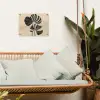 Zwart - Bladeren - Strepen - Minimalistisch tuinposter los doek klein -sfeer7