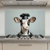 Koe - Zwart - Wit - Kok keuken achterwand spatscherm klein -3d_website